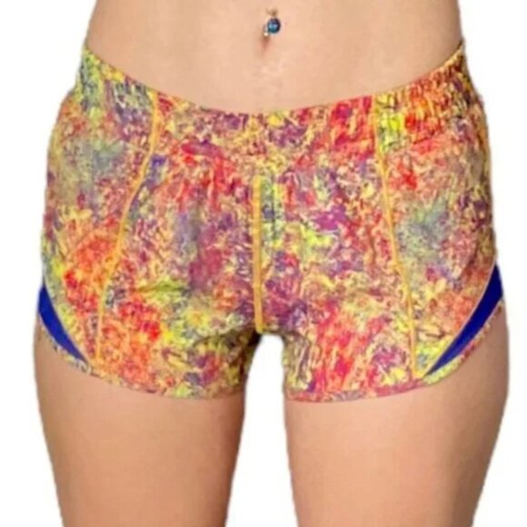 Lululemon Hotty Hot Short 4"  SeaWheeze 2019 Woodland Sprint/Pigment Blue Size 6 - Picture 2 of 10